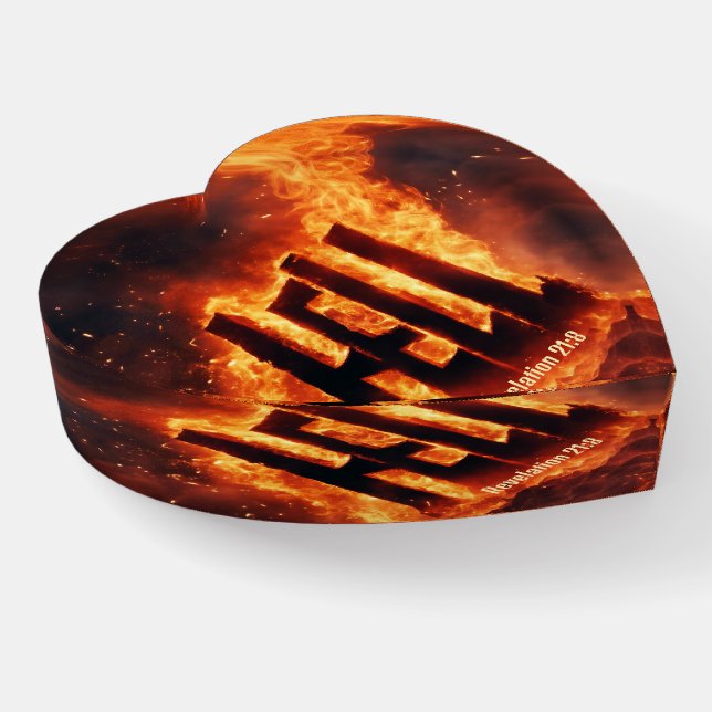 Hell- Heart Shape Paperweight (Angled)