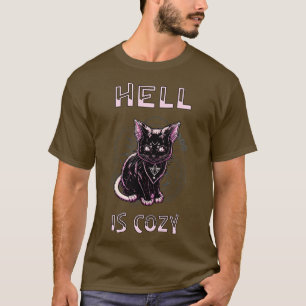 Hell Is Cozy Kitten Satan Goth Baphomet T-Shirt