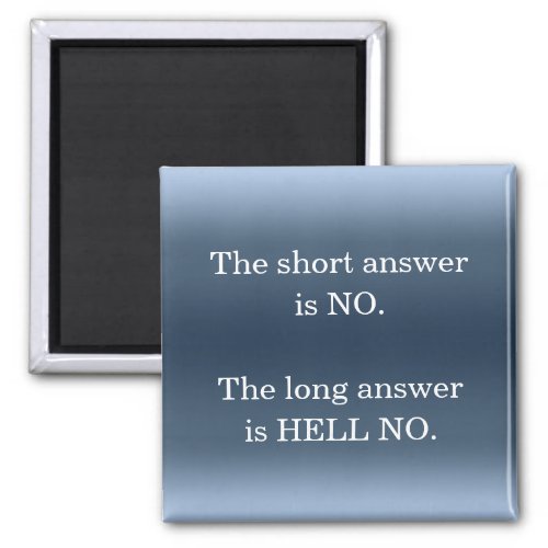 Hell No Sarcastic Funny Nope Humor Quote Novelty Magnet