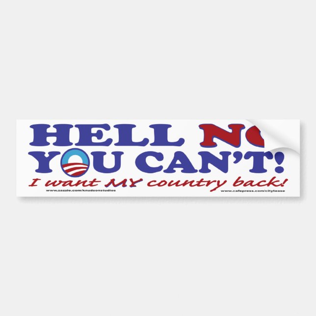 Hell-No-with-Obama-Logo Bumper Sticker (Front)