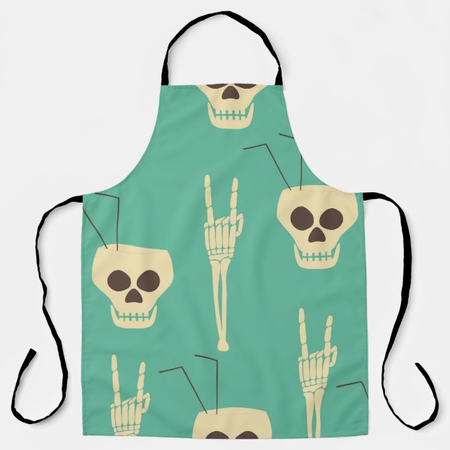Hell Party: Skeleton Halloween Design Apron (Front)