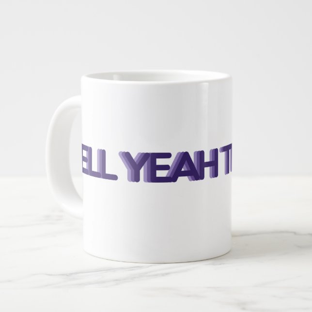 Hell Yeah Tea Now - Purple JUMBO size Giant Coffee Mug (Front Left)