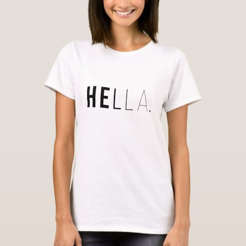 HELLA Black Thick to Thin Modern Type Graphic T_Shirt