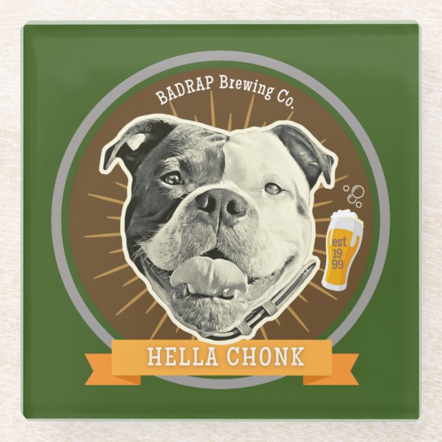 Hella Chonk Beer Label Coaster (Front)