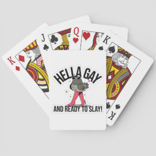 Hella Gay and Ready to Slay Funny LGBTQ  Poker Cards