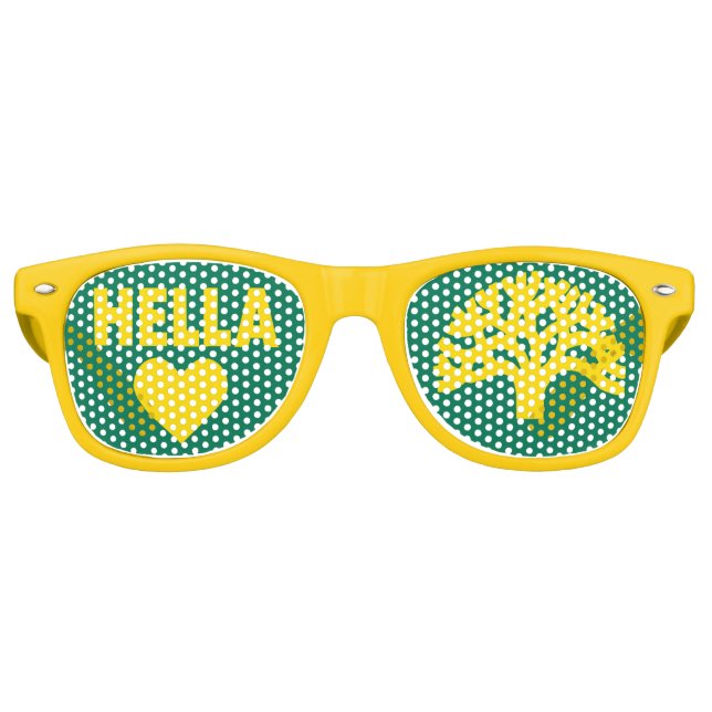 Hella Heart Oakland Oak Tree Party Glasses (Front)