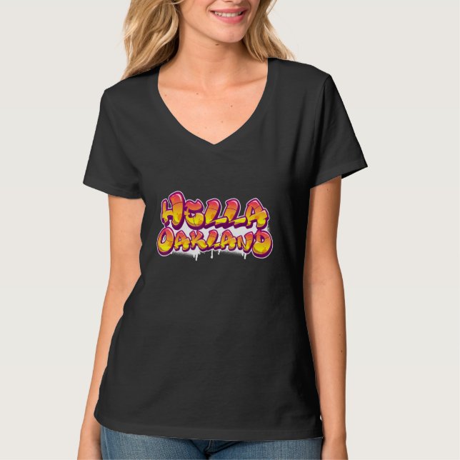 Hella Oakland  Hella Bay The Bay Oakland Tree 510 T-Shirt (Front)
