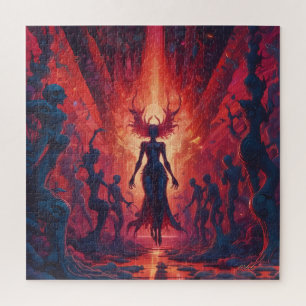 Hellacious Rave at the Lake of Fire - Ken Gage Jigsaw Puzzle