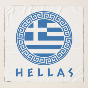 Hellas And Greece Flag Scarf