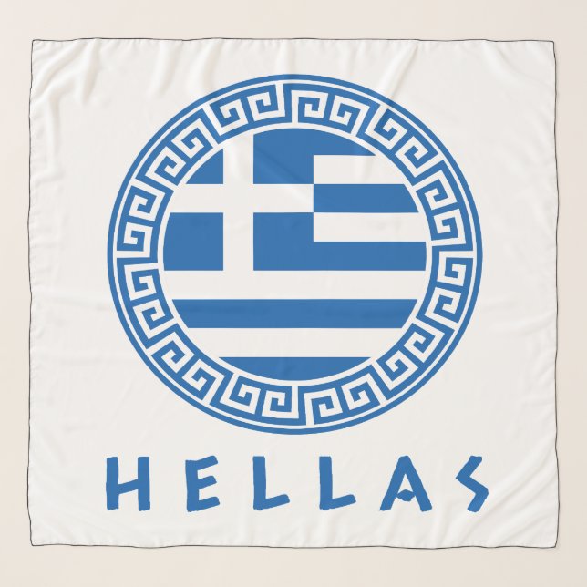 Hellas And Greece Flag Scarf (Front)