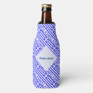 Hellas and Greek Flag Tiled Blue Personalization Bottle Cooler