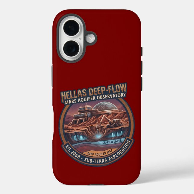 Hellas Deep-Flow Mars Aquifer Observatory Case-Mate iPhone Case (Back)