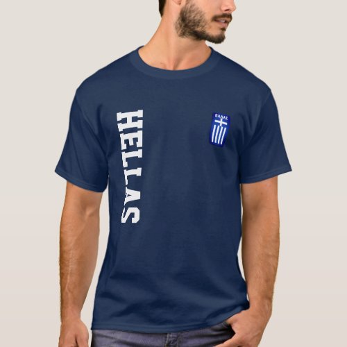 Hellas Flag Patch  NameNumber Sports T_Shirt