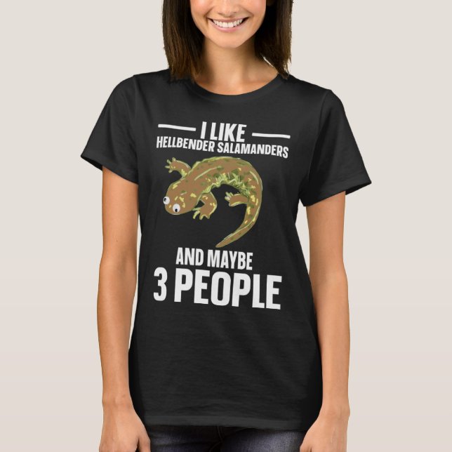Hellbender Salamander Funny Amphibian Biologist T-Shirt (Front)
