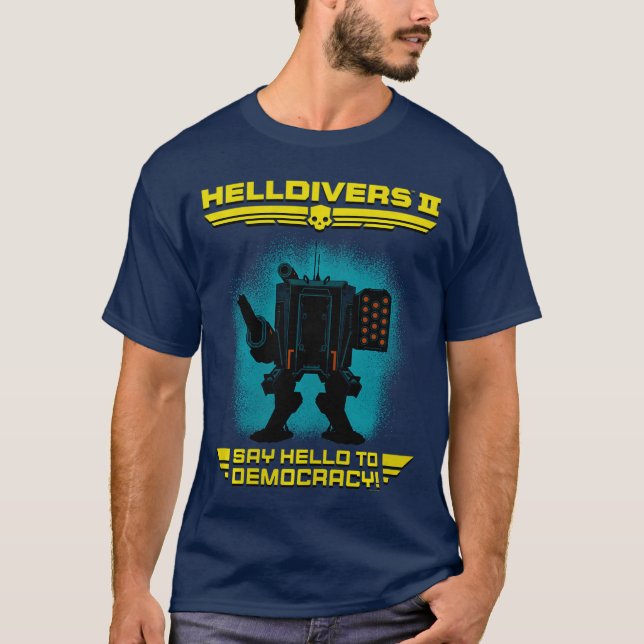Helldivers 2 Sony Playstation Video Game Say Hello T-Shirt (Front)