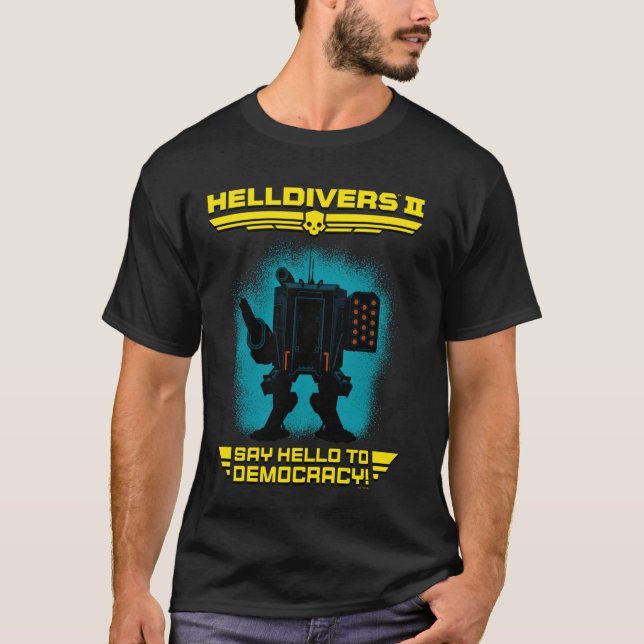Helldivers 2 Sony Playstation Video Game Say Hello T-Shirt (Front)