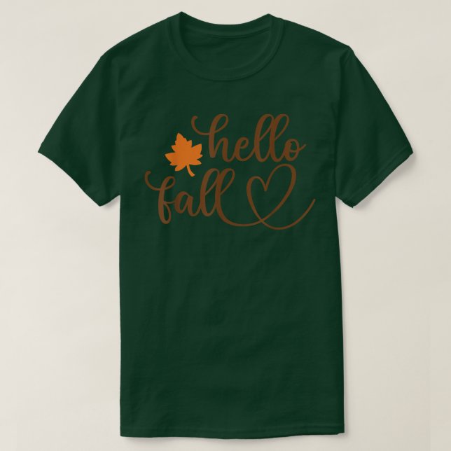 helle fall Autumn Leaves and Pumpkins season  T-Shirt (Design Front)