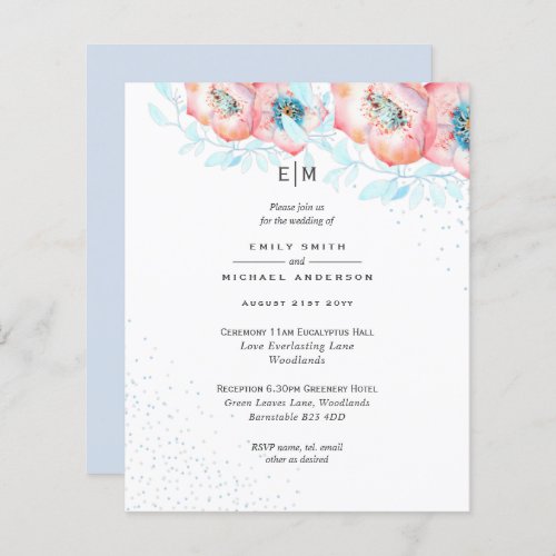 Hellebore Blue Dusty Rose Wedding Reception BUDGET