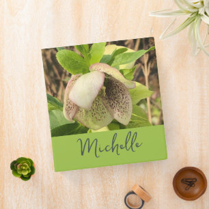 Hellebore Flower Garden Journal Custom Name      3 Ring Binder