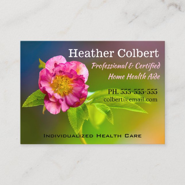 Hellebore Happy Cheerful Caregiver  Business Card (Front)