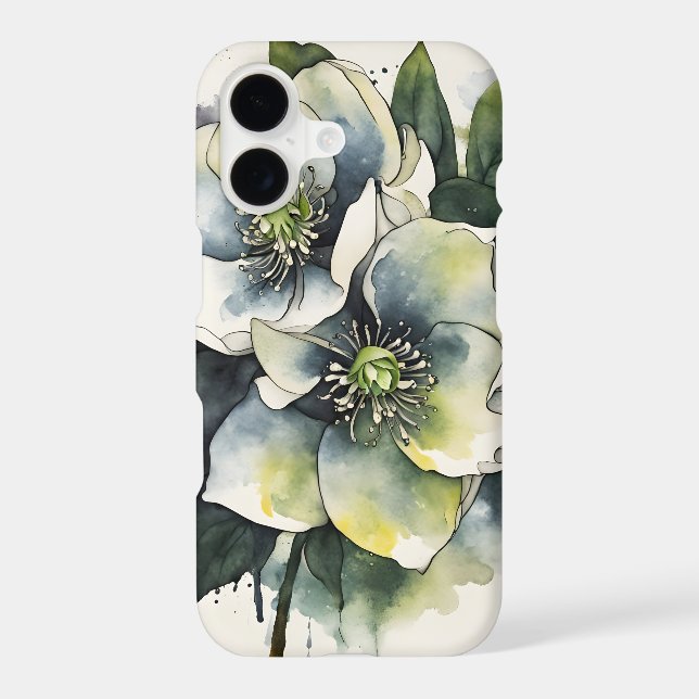 Hellebore - Watercolor flowers Case-Mate iPhone Case (Back)
