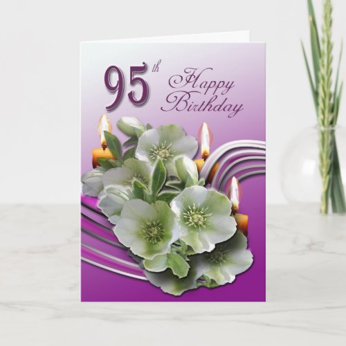 Hellebores 95th Birthday Wishes Greeting Card