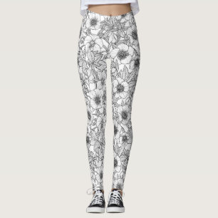 Hellebores in black and white leggings