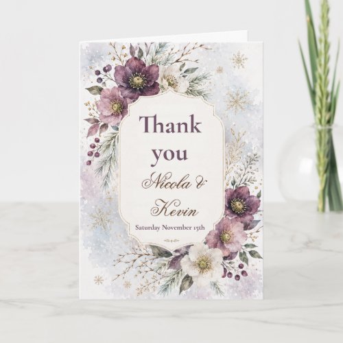 Hellebores Winter Wedding Thank You Card