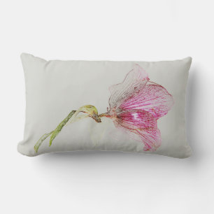 Helleborus botanical flower floral design lumbar pillow