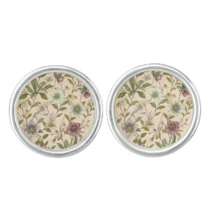 Helleborus Delicate Botanical Floral  Cufflinks