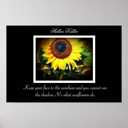 Hellen Keller Sunflower quote Poster