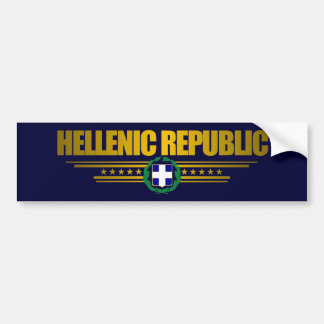 Hellenic Republic (Greece) Medallion Bumper Sticker