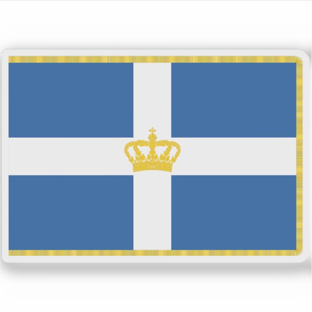Hellenic Royal Flag, Greece (1936–1970) Sticker (Front)