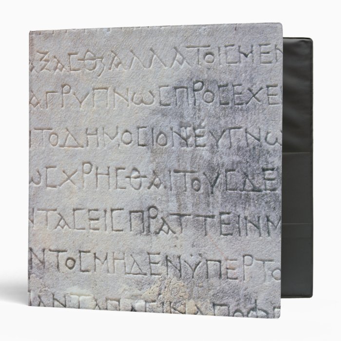 Hellenistic epigraph stone , found in Ephesus Vinyl Binders