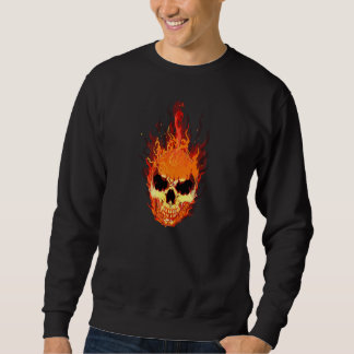 Hellfire Sentinel: The Flaming Skull Saga Sweatshirt