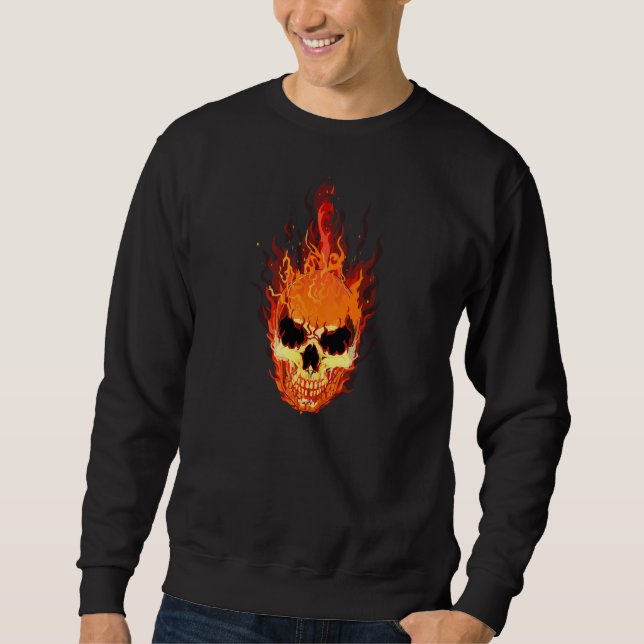 Hellfire Sentinel: The Flaming Skull Saga Sweatshirt (Front)