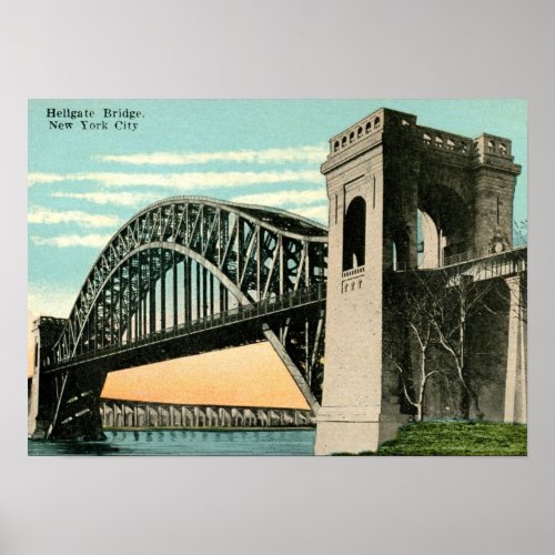 Hellgate Bridge New York City Vintage Poster