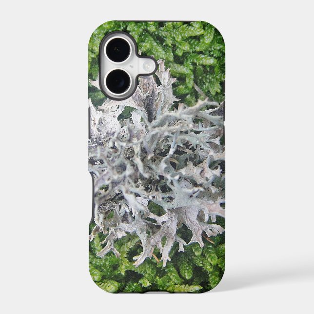 Hellgraue Flechte auf hübschem Moos Iphone Case (Back)
