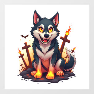 Hellhound Husky Dog Wall Decal