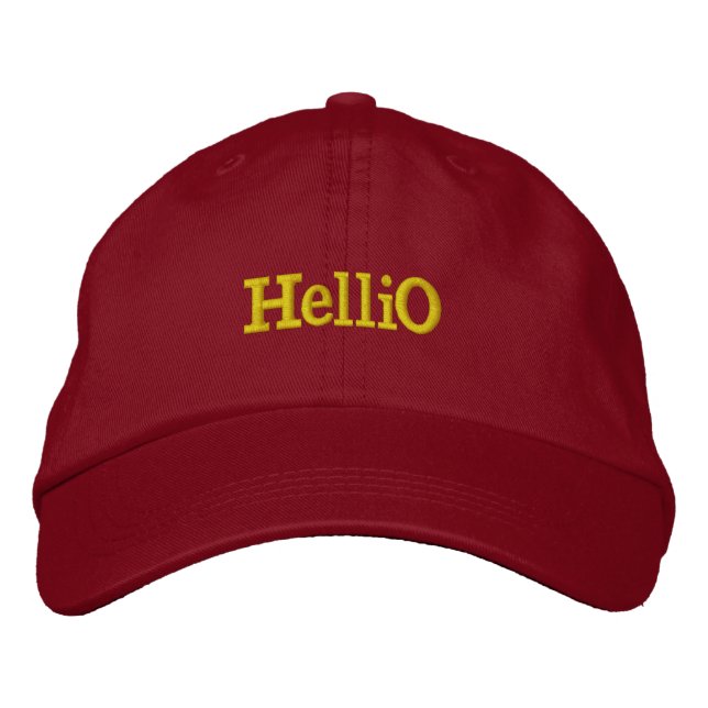 Hellio Minimal Embroidered Typography Baseball Cap (Front)