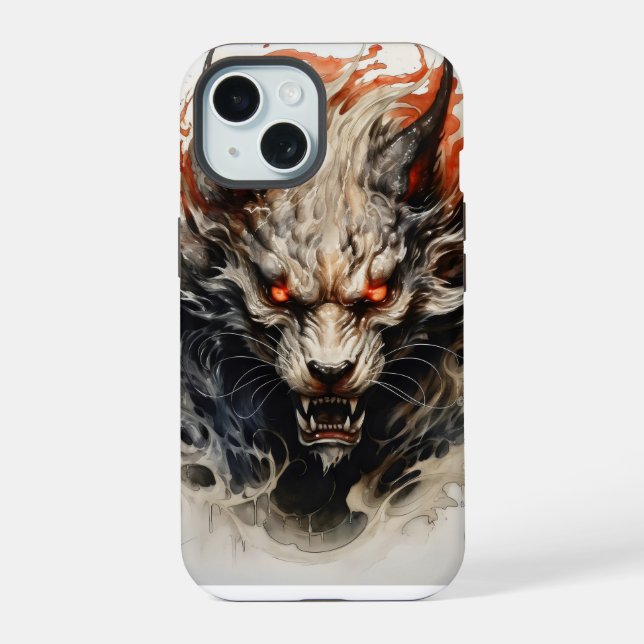 Hellish Beast Ink Painting Iphone Case (Back)