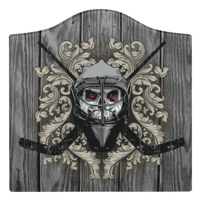 Hellish Hockey Goalie Door Sign (Large Crest Front)