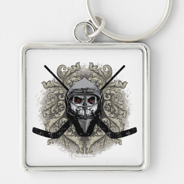 Hellish Hockey Goalie Keychain (Front)