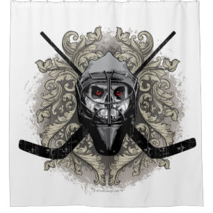 Hellish Hockey Goalie Shower Curtain