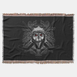 Hellish Hockey Goalie Throw Blanket