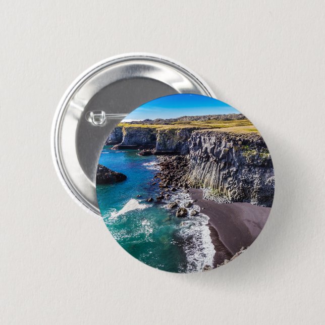 Hellnahraun Coast, Iceland Button (Front & Back)