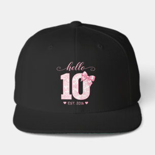 Hello 10 Birthday Pink Hello 10 Custom Year Visor