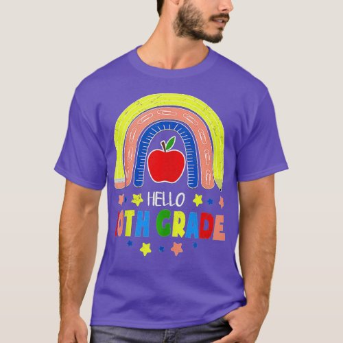 Hello 10th Grade Rainbow Team Back To School 1  T_Shirt