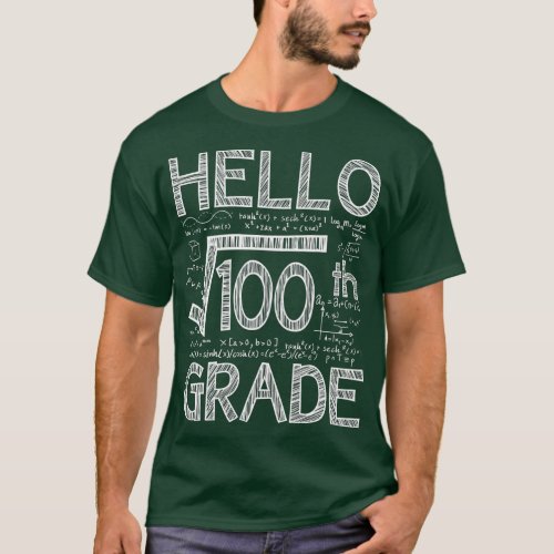 Hello 10th Grade Square Root Of 100 Back to School T_Shirt