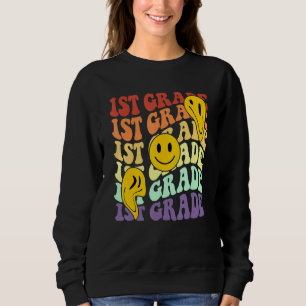 Hello 1st First Grade Teacher Back To School Retro Sweatshirt